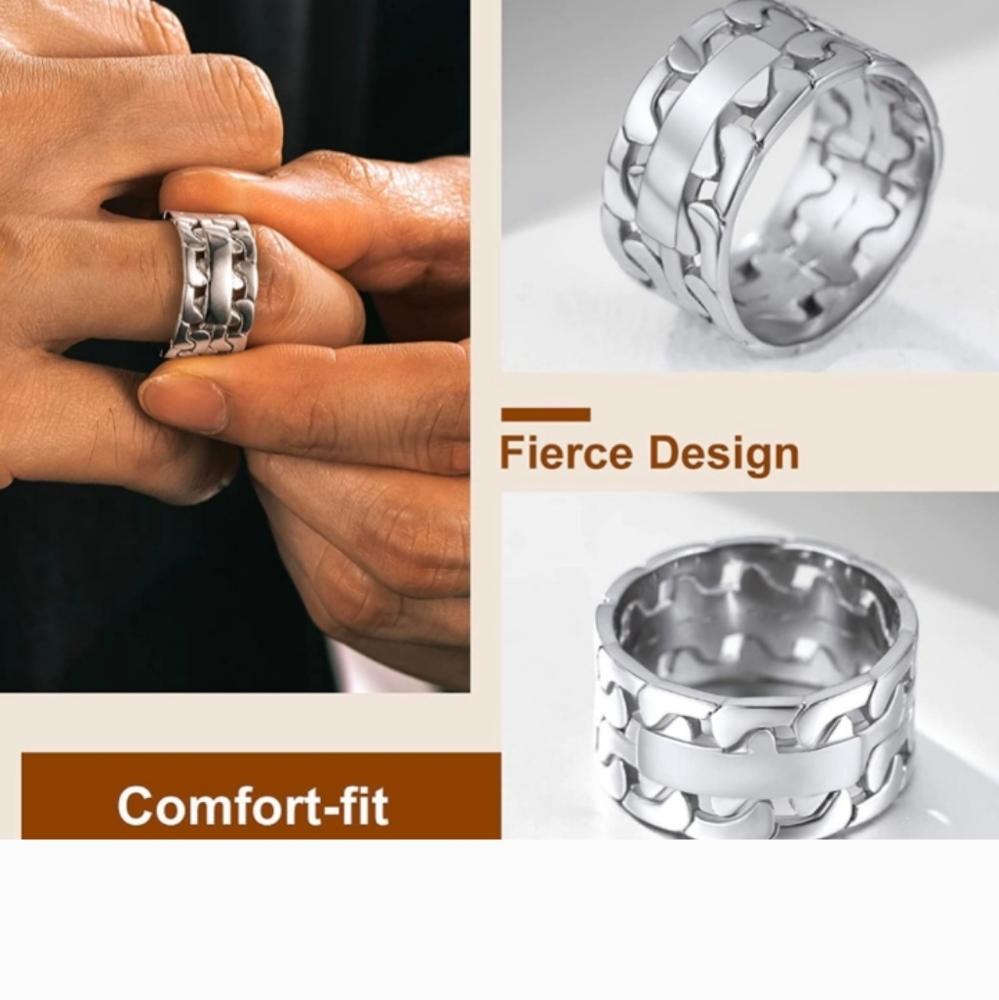 UNISEX STAINLESS STEEL RING - Picture 4 of 4